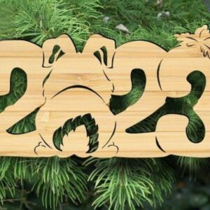 Intra απο ξύλο plywood 3mm-4mm πάχος - Καλή χρονιά 2023 κουνέλι Δίασταση 30x30 cm Intraeaxys-r7vmg2k7