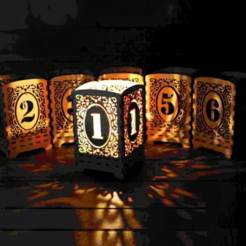 Intra απο ξύλο plywood 3mm-4mm πάχος - Διακοσμητικό φωτιστικό νύχτας με αριθμούς Δίασταση 30x30 cm Intraeaxys-e1gkdn8o - Image 1