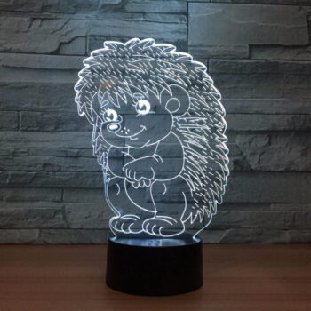 Intra απο ξύλο plywood 3mm-4mm πάχος - Hedgehog Acrylic 3D Illusion Night Light Δίασταση 20x20 cm Intraeaxys-d1lv4rxo - Image 1