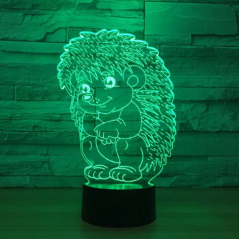 Intra απο ξύλο plywood 3mm-4mm πάχος - Hedgehog Acrylic 3D Illusion Night Light Δίασταση 20x20 cm Intraeaxys-d1lv4rxo - Image 3