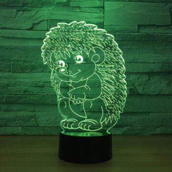 Intra απο ξύλο plywood 3mm-4mm πάχος - Hedgehog Acrylic 3D Illusion Night Light Δίασταση 20x20 cm Intraeaxys-d1lv4rxo - Image 4