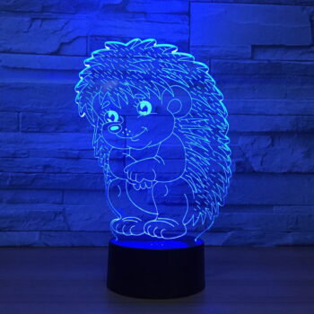 Intra απο ξύλο plywood 3mm-4mm πάχος - Hedgehog Acrylic 3D Illusion Night Light Δίασταση 20x20 cm Intraeaxys-d1lv4rxo - Image 5