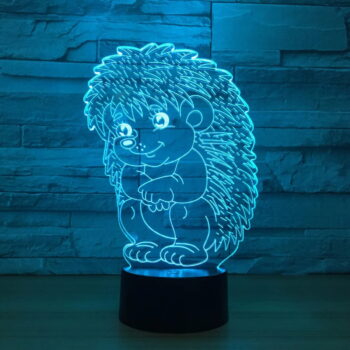 Intra απο ξύλο plywood 3mm-4mm πάχος - Hedgehog Acrylic 3D Illusion Night Light Δίασταση 20x20 cm Intraeaxys-d1lv4rxo - Image 6