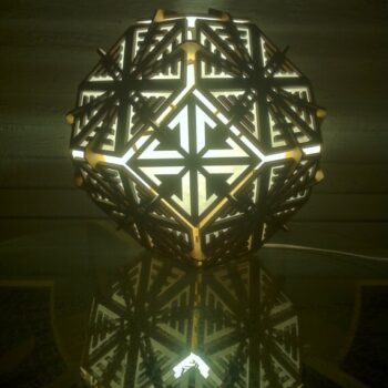 Intra απο ξύλο plywood 3mm-4mm πάχος - Λυχνία Κόλουρου Οκτάεδρου Δίασταση 30x30 cm Intraeaxys-r1z2jzm1 - Image 1