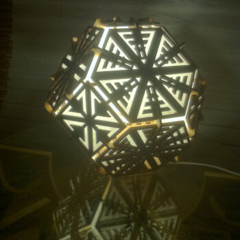 Intra απο ξύλο plywood 3mm-4mm πάχος - Λυχνία Κόλουρου Οκτάεδρου Δίασταση 30x30 cm Intraeaxys-r1z2jzm1 - Image 3