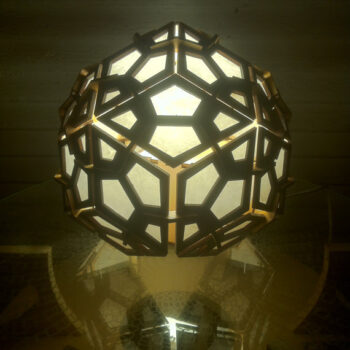 Intra απο ξύλο plywood 3mm-4mm πάχος - Ρομβικό Τριακοντάεδρο Λυχνία Δίασταση 30x30 cm Intraeaxys-075y2wko - Image 1