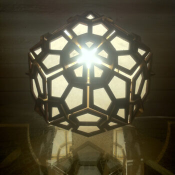 Intra απο ξύλο plywood 3mm-4mm πάχος - Ρομβικό Τριακοντάεδρο Λυχνία Δίασταση 30x30 cm Intraeaxys-075y2wko - Image 3