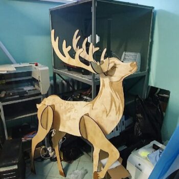 Intra απο ξύλο plywood 3mm-4mm πάχος - Χριστουγεννιάτικη διακόσμηση εξωτερικού χώρου ελάφι 4mm Δίασταση 30x30 cm Intraeaxys-e1gk2wxo - Image 1