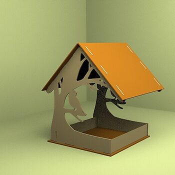 Intra απο ξύλο plywood 3mm-4mm πάχος - Bird Feeder Bird Feed Though 4mm Δίασταση 30x30 cm Intraeaxys-d1lvylzo - Image 1