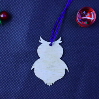 Intra απο ξύλο plywood 3mm-4mm πάχος - Ημιτελές στολίδι δέντρου σε σχήμα κουκουβάγιας Δίασταση 10x10 cm Intraeaxys-p7ym4kz7 - Image 3