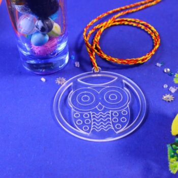 Intra απο ξύλο plywood 3mm-4mm πάχος - Ακρυλικό μενταγιόν με χαραγμένο κουκουβάγια Δίασταση 20x20 cm Intraeaxys-p7ymq4p7 - Image 4