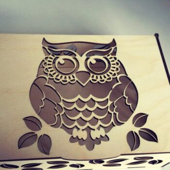 Intra απο ξύλο plywood 3mm-4mm πάχος - Κουκουβάγια δώρου Δίασταση 30x30 cm Intraeaxys-075y3k0o - Image 1