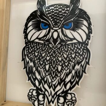 Intra απο ξύλο plywood 3mm-4mm πάχος - Διακόσμηση τοίχου πάνελ Owls Δίασταση 30x30 cm Intraeaxys-zo9yx6r7 - Image 1