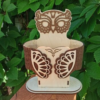 Intra απο ξύλο plywood 3mm-4mm πάχος - Owl Stroll Organizer γραφείου Δίασταση 30x30 cm Intraeaxys-078yxjqo - Image 3