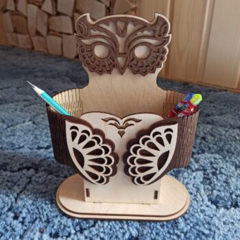 Intra απο ξύλο plywood 3mm-4mm πάχος - Owl Stroll Organizer γραφείου Δίασταση 30x30 cm Intraeaxys-078yxjqo - Image 4