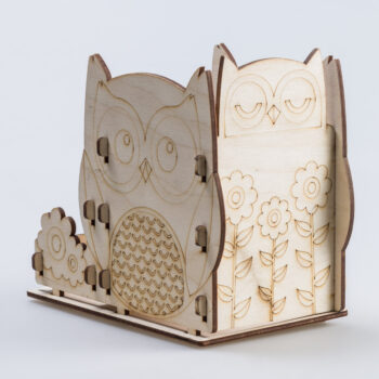 Intra απο ξύλο plywood 3mm-4mm πάχος - Owl Pen Holder Organizer γραφείου Δίασταση 30x30 cm Intraeaxys-d1lv0qgo - Image 3