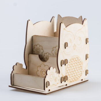Intra απο ξύλο plywood 3mm-4mm πάχος - Owl Pen Holder Organizer γραφείου Δίασταση 30x30 cm Intraeaxys-d1lv0qgo - Image 4