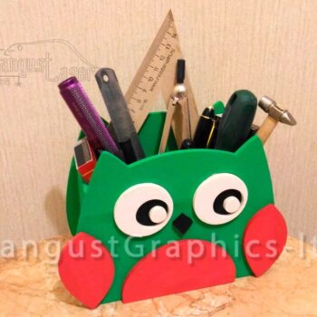 Intra απο ξύλο plywood 3mm-4mm πάχος - Owl Organizer Στυλόθήκη Δίασταση 30x30 cm Intraeaxys-eo4qk3y7 - Image 1