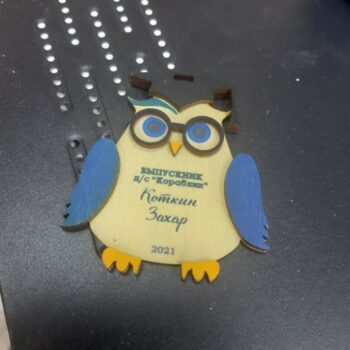 Intra απο ξύλο plywood 3mm-4mm πάχος - Βραβεία Wooden Owl Owl Child Medal Δίασταση 30x30 cm Intraeaxys-zo9y06r7 - Image 1