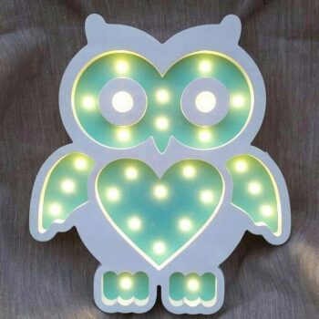 Intra απο ξύλο plywood 3mm-4mm πάχος - Φωτιστικό Κουκουβάγιας Μοναδικό Παιδικό Νυχτερινό Φως Δίασταση 30x30 cm Intraeaxys-eo20lp47 - Image 1