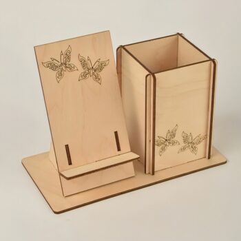 Intra απο ξύλο plywood 3mm-4mm πάχος - Βάση τηλεφώνου και στυλό Δίασταση 30x30 cm Intraeaxys-67wl58m1 - Image 1