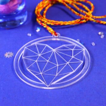 Intra απο ξύλο plywood 3mm-4mm πάχος - Μενταγιόν με χαραγμένο ακρυλικό σχήμα καρδιάς Δίασταση 20x20 cm Intraeaxys-67wl8v21 - Image 5