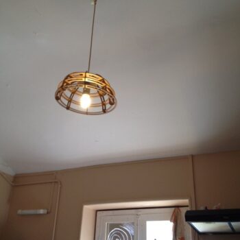 Intra απο ξύλο plywood 3mm-4mm πάχος - Κρεμαστό Φωτιστικό Μπολ Δίασταση 30x30 cm Intraeaxys-ro6yrxn7 - Image 1