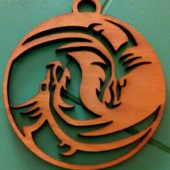 Intra απο ξύλο plywood 3mm-4mm πάχος - Δράκοι Γιν Γιανγκ Δίασταση 30x30 cm Intraeaxys-p7ym58z7 - Image 1