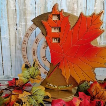 Intra απο ξύλο plywood 3mm-4mm πάχος - Φθινοπωρινό Floral Perpetual Ημερολόγιο Δίασταση 30x30 cm Intraeaxys-voq2y3do - Image 3