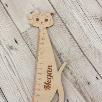 Intra απο ξύλο plywood 3mm-4mm πάχος - Εξατομικευμένο Ξύλινο Χάρακα Σχήμα γάτας Δίασταση 30x30 cm Intraeaxys-eo2086m7 - Image 1