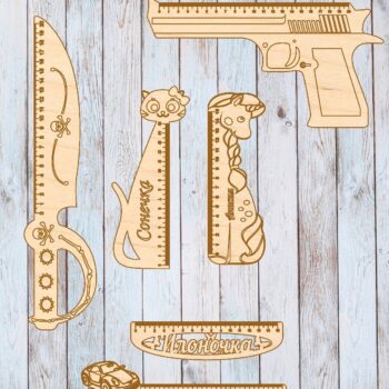 Intra απο ξύλο plywood 3mm-4mm πάχος - Εξατομικευμένο Ξύλινο Χάρακα Σχήμα γάτας Δίασταση 30x30 cm Intraeaxys-eo2086m7 - Image 3