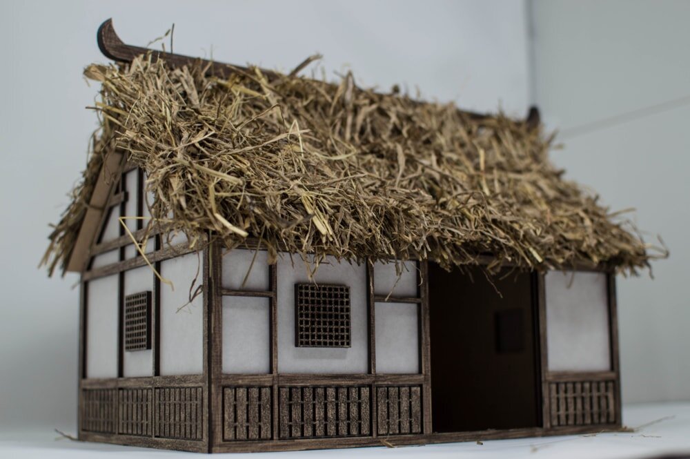 Intra απο ξύλο plywood 3mm-4mm πάχος - Σπίτι ινδικών χοιριδίων ιαπωνικού στυλ Δίασταση 40x50 cm Intraeaxys-m1d6xdy7