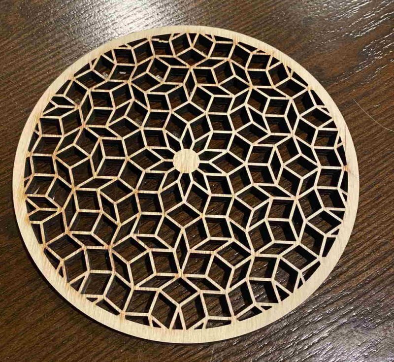 Intra απο ξύλο plywood 3mm-4mm πάχος - Penrose Trivet Δίασταση 30x30 cm Intraeaxys-6o3843r1
