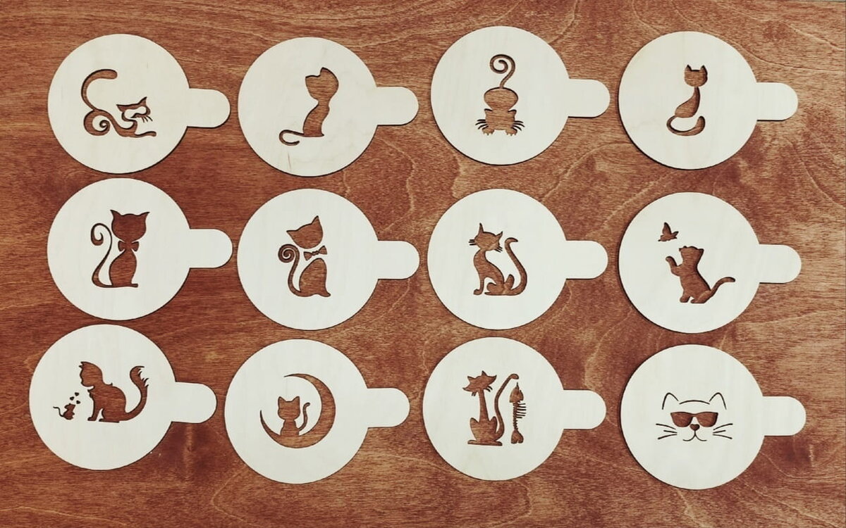 Intra απο ξύλο plywood 3mm-4mm πάχος - Χαριτωμένα Ξύλινα Σουπλά Γάτας Δίασταση 30x30 cm Intraeaxys-joedy651