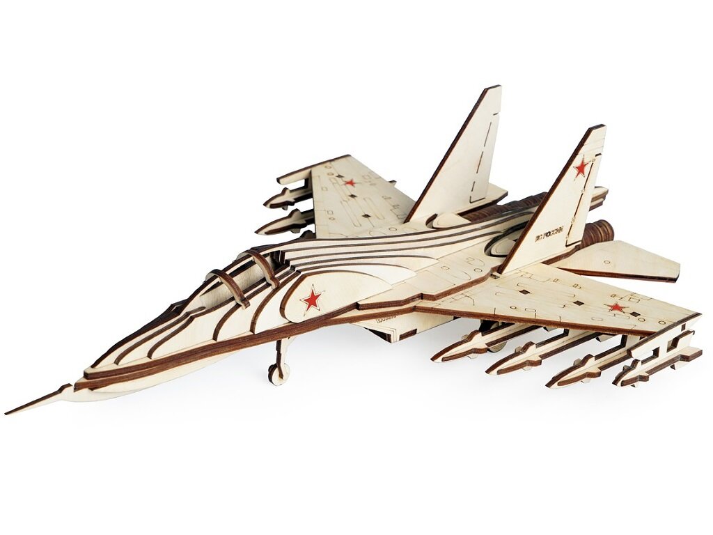 Intra απο ξύλο plywood 3mm-4mm πάχος - Ξύλινο Παιχνίδι Fighter SU-30 Model Δίασταση 30x30 cm Intraeaxys-6o3ylg37