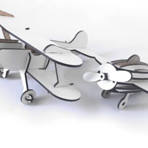 Intra απο ξύλο plywood 3mm-4mm πάχος - Μοντέλο Ξύλινου Παιχνιδιού Διπλάνου Αεροσκάφους Δίασταση 30x30 cm Intraeaxys-eoxl6xvo