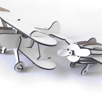 Intra απο ξύλο plywood 3mm-4mm πάχος - Μοντέλο Ξύλινου Παιχνιδιού Διπλάνου Αεροσκάφους Δίασταση 30x30 cm Intraeaxys-eoxl6xvo - Image 1