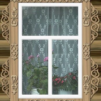 Intra απο ξύλο plywood 3mm-4mm πάχος - Όμορφη παλιά πλατφόρμα των Windows Δίασταση 30x30 cm Intraeaxys-075yqm8o - Image 1