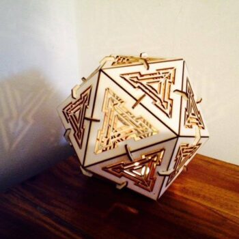 Intra απο ξύλο plywood 3mm-4mm πάχος - Λαμπτήρας Εικοσάεδρου 3mm Δίασταση 30x30 cm Intraeaxys-6o3ypxp7 - Image 4