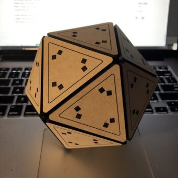 Intra απο ξύλο plywood 3mm-4mm πάχος - Icosahedron 3D Puzzle Δίασταση 30x30 cm Intraeaxys-pok323k7 - Image 3