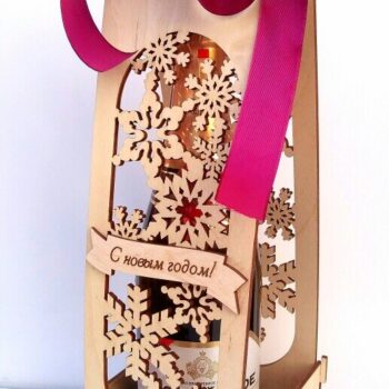 Intra απο ξύλο plywood 3mm-4mm πάχος - Κουτί δώρου σαμπάνιας Δίασταση 30x30 cm Intraeaxys-voq25meo - Image 1