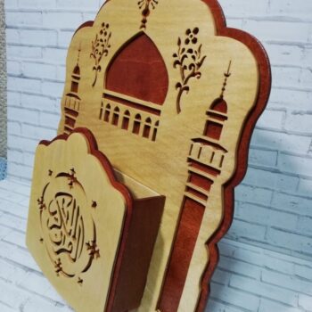 Intra απο ξύλο plywood 3mm-4mm πάχος - Διακοσμητική θήκη Κορανίου Δίασταση 30x30 cm Intraeaxys-eo4qx2d7 - Image 3