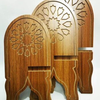 Intra απο ξύλο plywood 3mm-4mm πάχος - Βάση βιβλίου θήκης Quran Rihal Rehal Ξύλινος δρομολογητής CNC σκαλιστός Δίασταση 30x30 cm Intraeaxys-eo0q0031 - Image 5