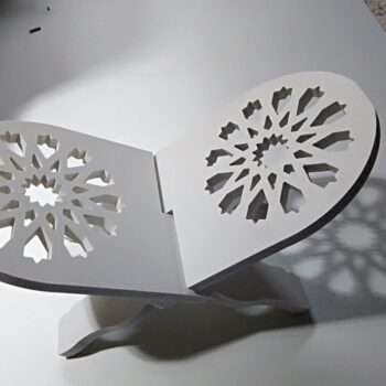 Intra απο ξύλο plywood 3mm-4mm πάχος - Βάση βιβλίου θήκης Quran Rihal Rehal Ξύλινος δρομολογητής CNC σκαλιστός Δίασταση 30x30 cm Intraeaxys-eo0q0031 - Image 6