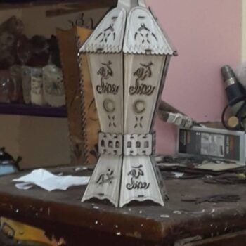 Intra απο ξύλο plywood 3mm-4mm πάχος - Ξύλινο Φανάρι Ραμαζάνι Δίασταση 30x30 cm Intraeaxys-67wlxl31 - Image 1