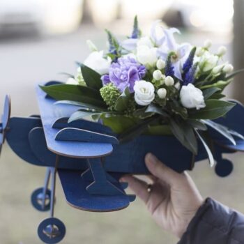 Intra απο ξύλο plywood 3mm-4mm πάχος - γλάστρα σε σχήμα αεροπλάνου Δίασταση 30x30 cm Intraeaxys-voq25zeo - Image 1