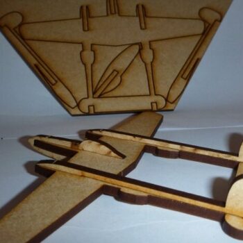 Intra απο ξύλο plywood 3mm-4mm πάχος - Μαχητικό αεροσκάφος Lasercut P38 Lightning Δίασταση 30x30 cm Intraeaxys-075ydkmo - Image 1