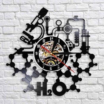 Intra απο ξύλο plywood 3mm-4mm πάχος - Πειράματα Χημείας Ρολόι Τοίχου Επιστήμη Εργαστήριο Τέχνης Τοίχου Βινυλίου Ρολόι τοίχου Δίασταση 30x30 cm Intraeaxys-e1gkqgdo - Image 1