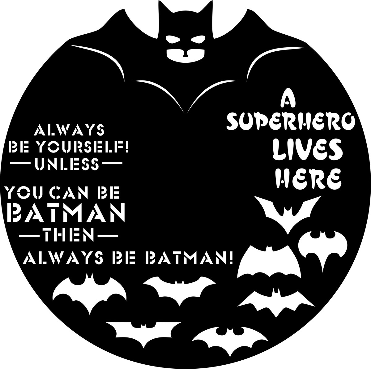 Intra απο ξύλο plywood 3mm-4mm πάχος - Πρότυπο ρολογιού βινυλίου Batman Δίασταση 30x30 cm Intraeaxys-eoxlx5qo