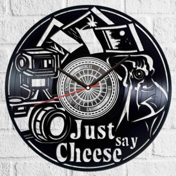 Intra απο ξύλο plywood 3mm-4mm πάχος - Just Say Cheese Vinyl Photography Clock Δίασταση 30x30 cm Intraeaxys-ro6y9e37 - Image 1